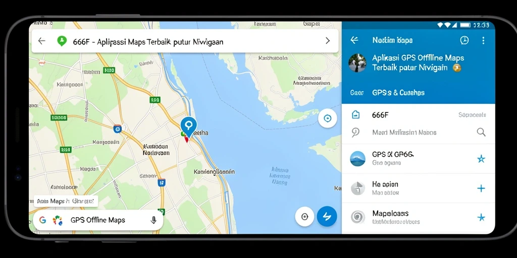 Tampilan antarmuka utama aplikasi GPS Offline Maps 666F yang intuitif.