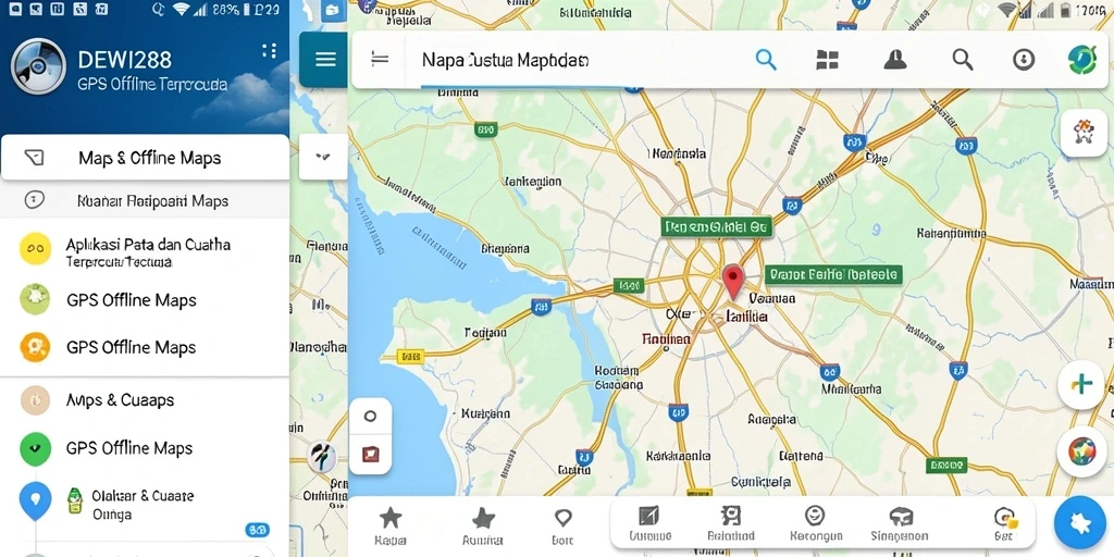 Antarmuka DEWI288 yang ramah pengguna dan informatif untuk GPS Offline Maps.