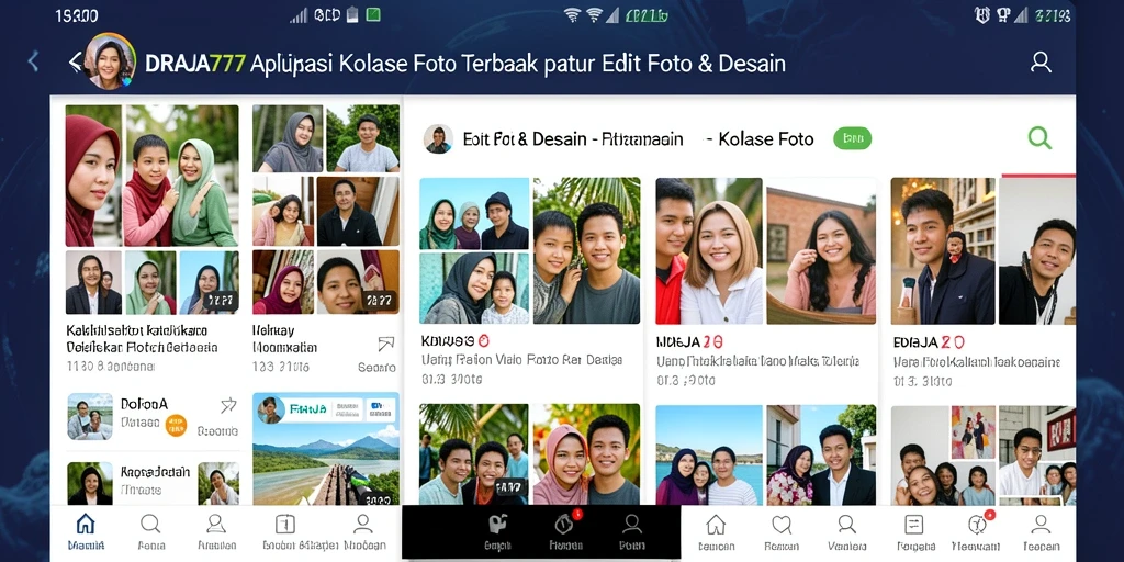 Tampilan antarmuka DRAJA777 yang menarik untuk membuat kolase foto.