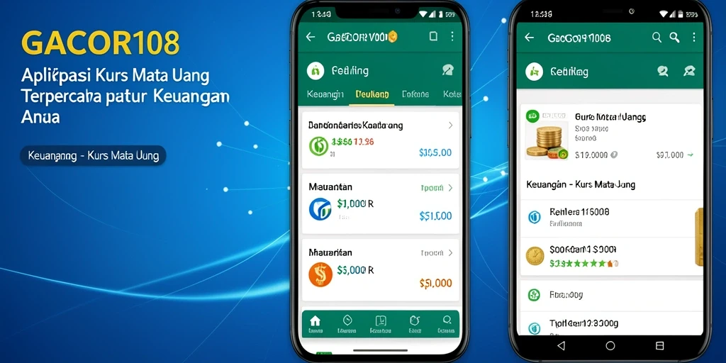 Screenshot antarmuka GACOR108 menampilkan fitur Kurs Mata Uang yang intuitif.