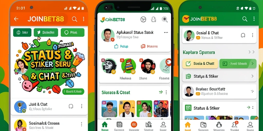 Tampilan antarmuka utama JOINBET88 menampilkan beragam stiker yang menarik.