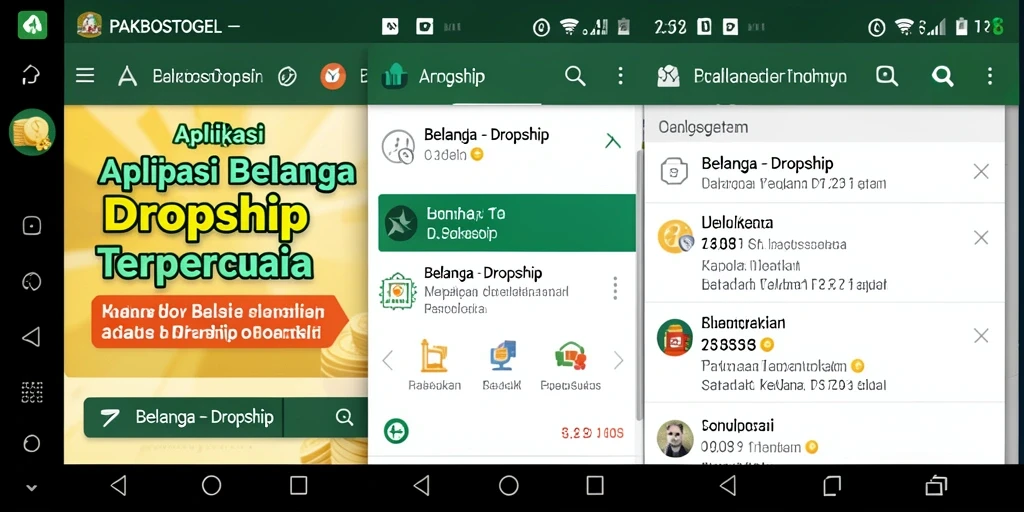 Tampilan antarmuka aplikasi PAKBOSTOGEL untuk pengelolaan Dropship.
