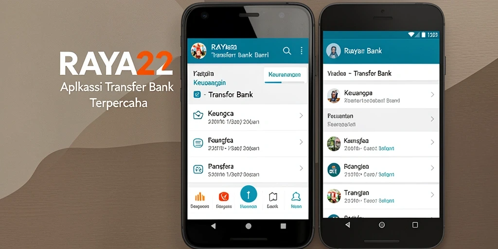 Tampilan antarmuka RAYA22 yang modern dan intuitif untuk Transfer Bank.