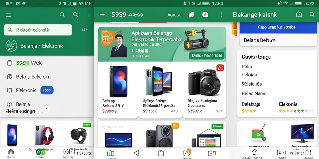 Tampilan antarmuka S9S9 dengan pilihan elektronik lengkap.