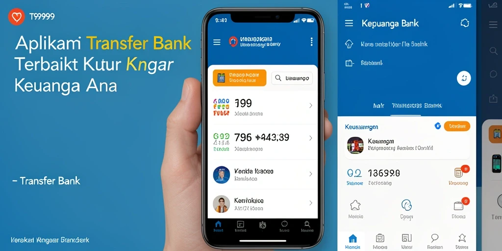 Tampilan antarmuka pengguna aplikasi Transfer Bank T9999 yang modern dan fungsional.